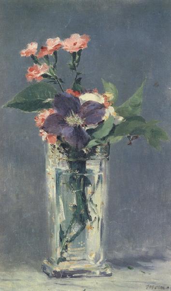 Edouard Manet Carnations and Clematis in a Crystal Vase (mk40)